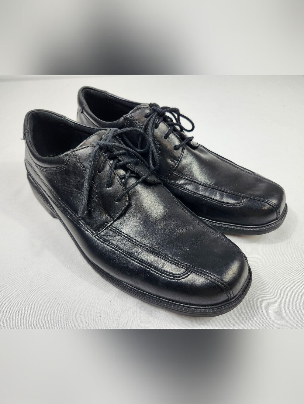 Clarks Mens 11 M Black Leather Lace-Up Derby Liteweight Shoes